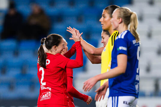 Cecilie Redisch Kvamme of Brann celebrates