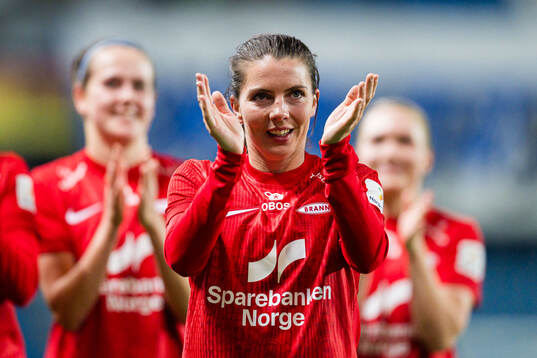 Cecilie Redisch Kvamme of Brann celebrates
