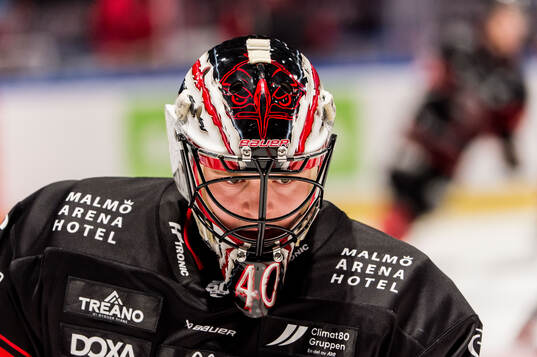 Malmö Redhawks målvakt Oskar Blomgren
