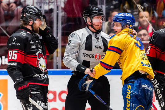 Malmö Redhawks Carl Persson och Djurgårdens Victor Eklund