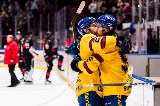 Djurgårdens Joseph Laleggia och Charles Hudon deppar