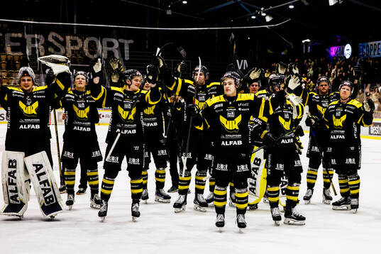 Västerås spelare jublar