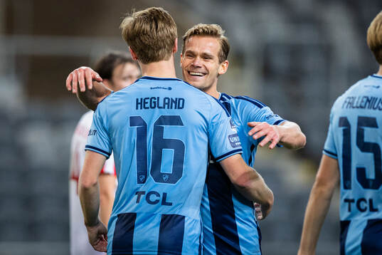 Djurgårdens Bo Hegland och Hampus Finndell