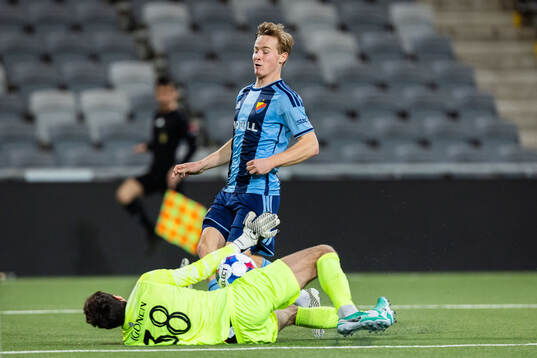 Djurgårdens Bo Hegland och Degerfors Matvei Igonen