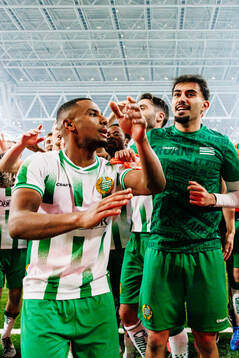 Hammarbys Paulos Abraham och Montader Madjed jublar
