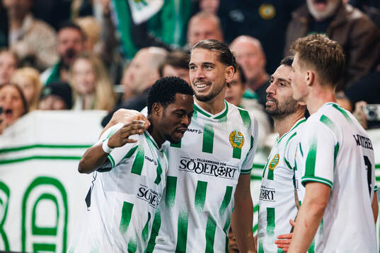 Hammarbys Frank Junior Adjei, Nikola Vasic och Nahir Besara