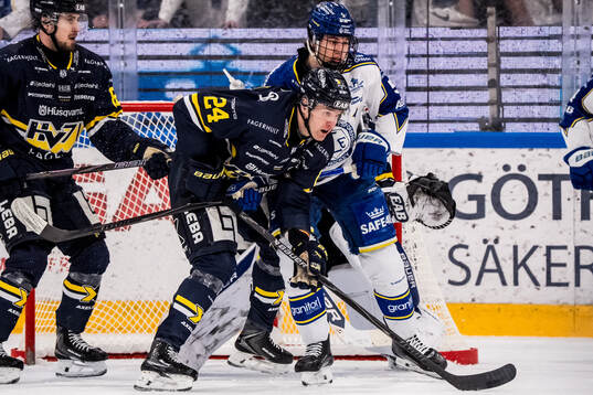 HV71s Hampus Eriksson och Leksands Andro Kaderli