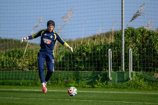 goalkeeper Noel Törnqvist of the Swedish national football