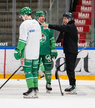 Linus Sandin och tränare Dan Tangnes