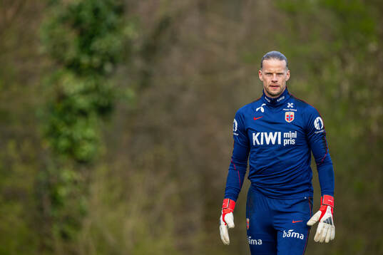 Goalkeeper Ørjan Håskjold Nyland of the Norwegian