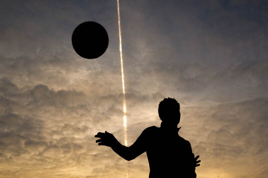 The silhouette of Antonio Nusa of the Norwegian national