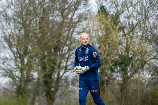 Goalkeeper Viljar Myhra of the Norwegian national football