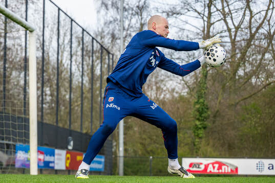 Goalkeeper Viljar Myhra of the Norwegian national football