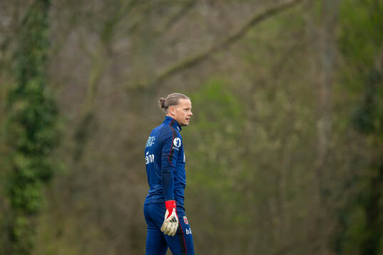 Goalkeeper Ørjan Håskjold Nyland of the Norwegian