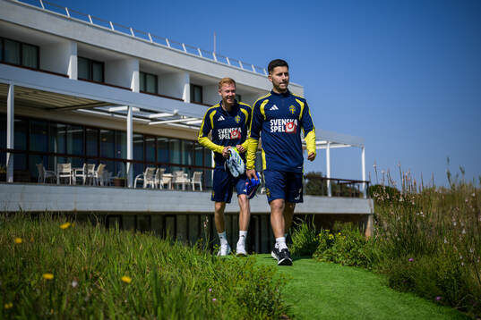 Hugo Larsson and Roony Bardghji of the Swedish national