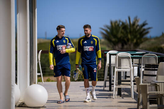 Viktor Gyökeres and goalkeeper Kristoffer Nordfeldt of the
