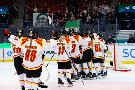 Brynäs spelare jublar