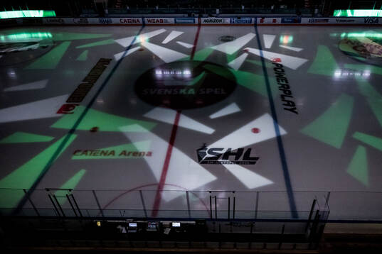 SHL - Slutspel 2026 reklam på isen