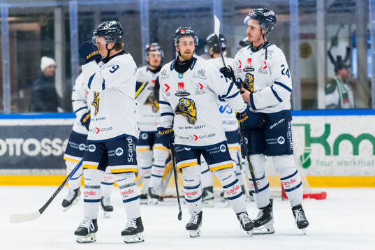 Visby Romas Karl Påhlsson och Casper Larsson jublar