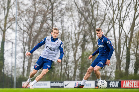 Marcus Holmgren Pedersen and Alexander Sørloth of the