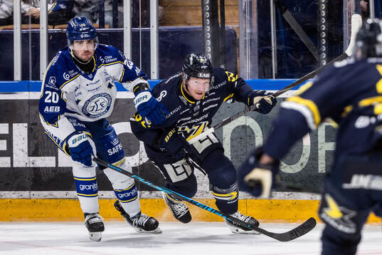 Leksands Nolan Stevens och HV71s Andreas Borgman
