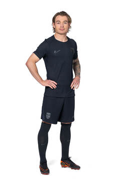 Patrick Berg of the Norwegian national football team poses