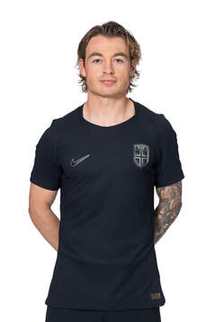 Patrick Berg of the Norwegian national football team poses