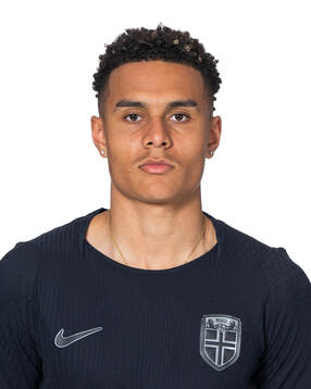Antonio Nusa of the Norwegian national football team poses