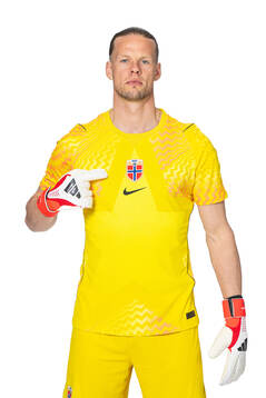 Goalkeeper Ørjan Håskjold Nyland of the Norwegian