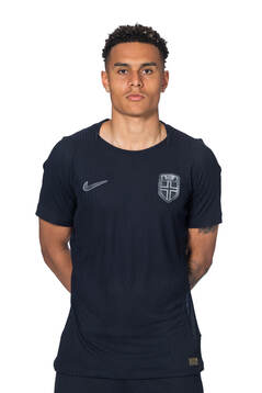 Antonio Nusa of the Norwegian national football team poses