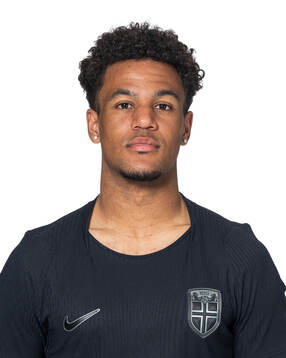 Oscar Bobb of the Norwegian national football team poses