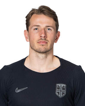 Sander Berge of the Norwegian national football team poses