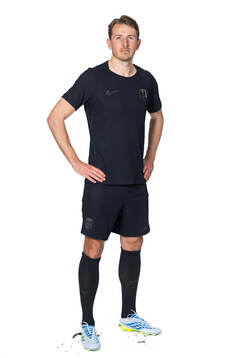Sander Berge of the Norwegian national football team poses