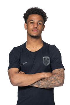 Oscar Bobb of the Norwegian national football team poses
