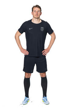 Sander Berge of the Norwegian national football team poses