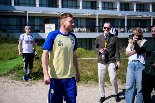 Injured player Dejan Kulusevski of the Swedish national