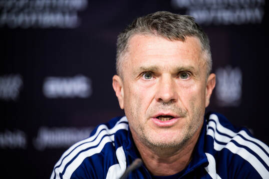 Head coach Serhiy Rebrov of the Ukrainian national football