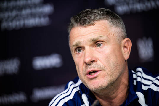 Head coach Serhiy Rebrov of the Ukrainian national football