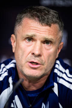 Head coach Serhiy Rebrov of the Ukrainian national football