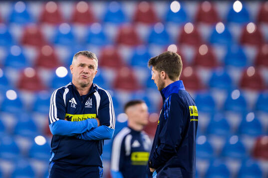 Head coach Serhiy Rebrov of the Ukrainian national football