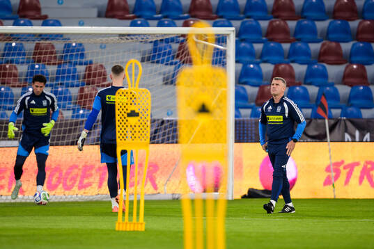 Head coach Serhiy Rebrov of the Ukrainian national football
