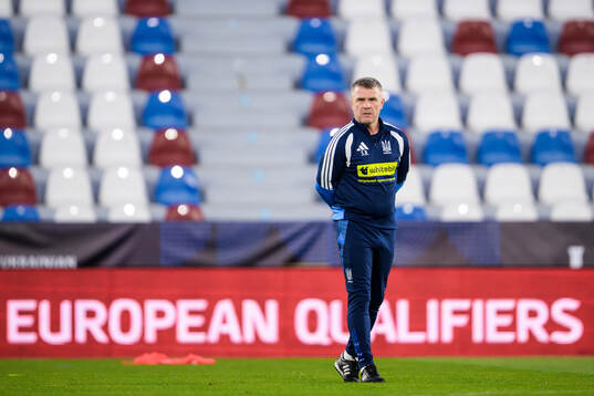 Head coach Serhiy Rebrov of the Ukrainian national football
