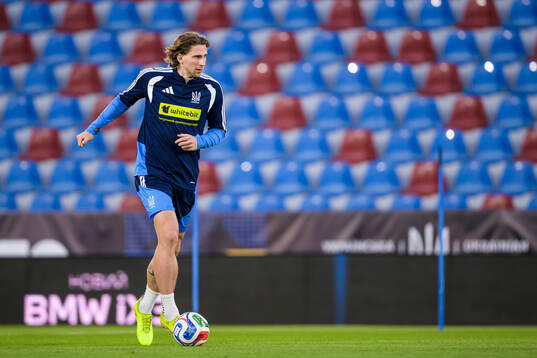 Illia Zabarnyi of the Ukrainian national football team