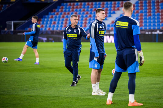 Head coach Serhiy Rebrov of the Ukrainian national football