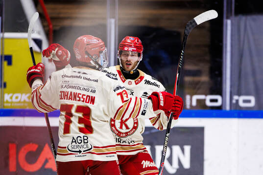 Kalmars Gustaf Westlund och Valdemar Johansson jublar