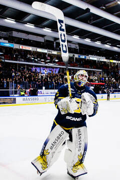 Södertäljes målvakt Love Härenstam och Daniel Norbe