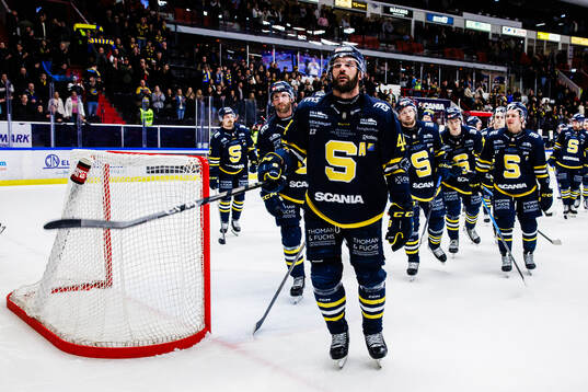 Södertäljes Niklas Arell jublar