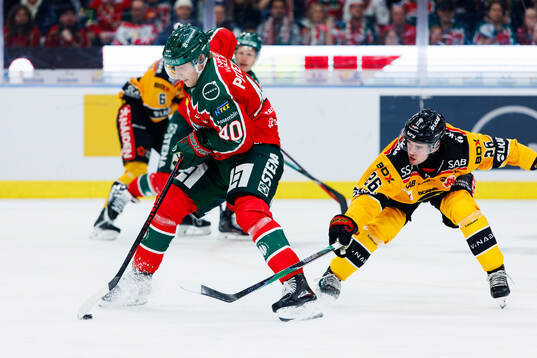 Frölundas Jacob Peterson and Luleås Oliwer Sjöström