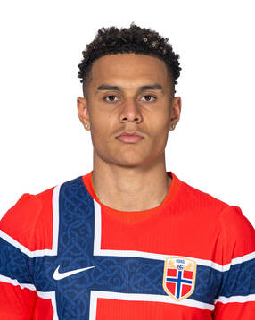 Antonio Nusa of the Norwegian national football team poses