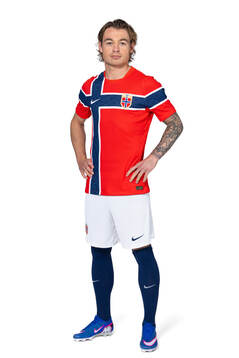 Patrick Berg of the Norwegian national football team poses